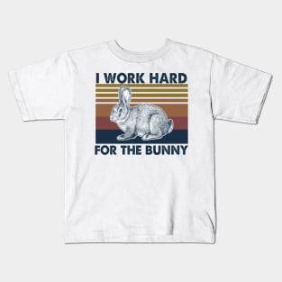Rabbit I Work Hard Kids T-Shirt